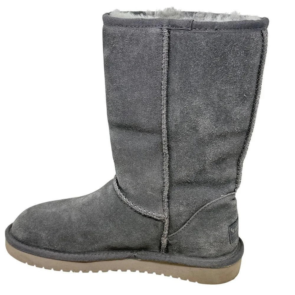 Koolaburra Koola Short By UGG Womens Gray Suede Winter Sheep Fur Boots Boho Sz 5